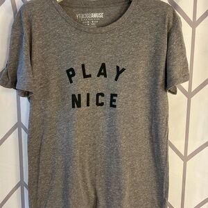 Amuse Society Gray Tee with Black Print